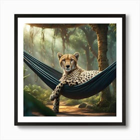 Cheetah In Hammock Art Print