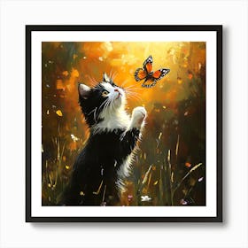 Butterfly Cat 4 Art Print