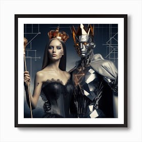 Robot Couple Art Print