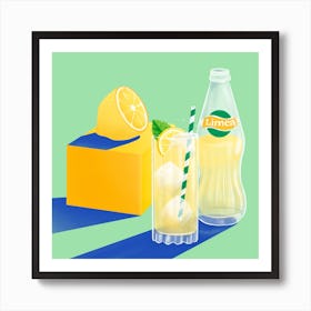 Sunny Lemonade Square Art Print