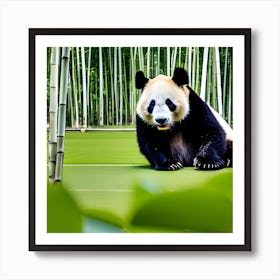 Panda Bear In Bamboo Forest 4 Art Print