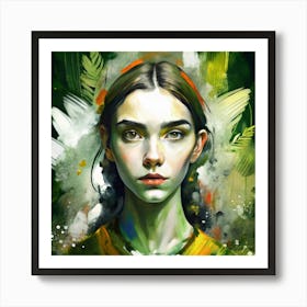 Girl With Green Eyes Art Print