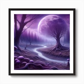 Purple moon 2 Art Print