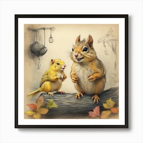 Squirrels 1 Art Print