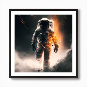 Astronaut In Space Art Print