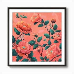 Chinese Flowers Art Print