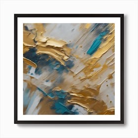 Abstract Gold And Blue Art Print