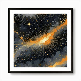 Galaxy Explosions Art Print