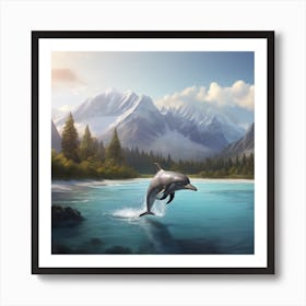 Dolphin Jumping In The Water Art Print