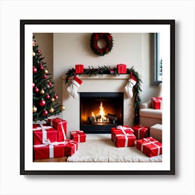 Christmas In The Living Room 9 Art Print