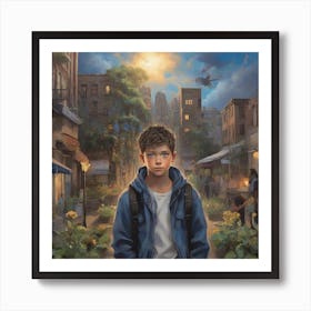 Boy In The Blue Jacket Art Print