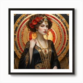 Elegant Woman 02 - Art Nouveau Style Art Print