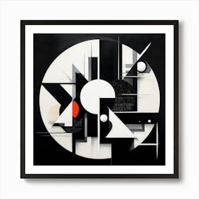 A Black And White Bold Geometric Shapes art print Art Print