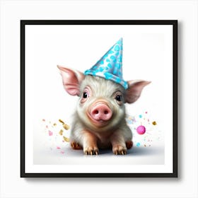 Pig In A Party Hat 1 Art Print