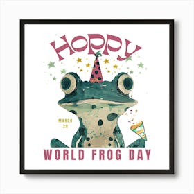 Hoppy Frog Day Celebration Art Print