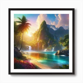 Sunset In The Jungle 2 Art Print