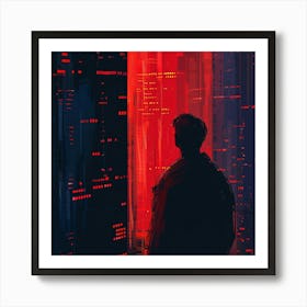 Person Standing In Front Of A City Art Print