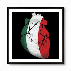 Italy Heart Flag Art Print