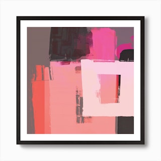 Abstract Composition In Orange Pink  Art Print