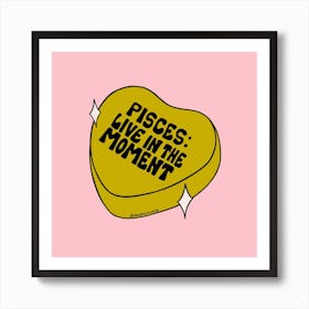 Pisces Conversation Heart Art Print