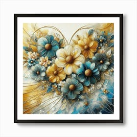 Heart Of Flowers acrylic art 1 Art Print