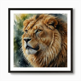 Lion Watercolor Painting 1 Art Print