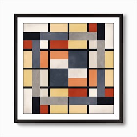 Celestial Canvas: Mid Century Geometric Artistry Art Print