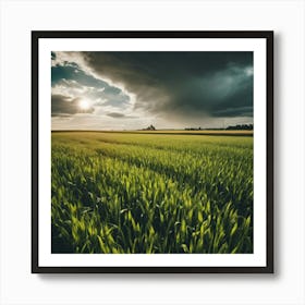 Storm Clouds Over A Field Art Print