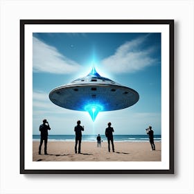 Ufo On The Beach Art Print