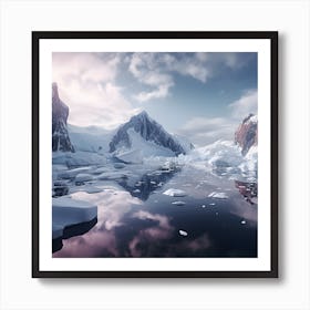 Antarctica Icebergs Art Print