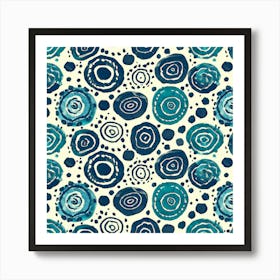 Blue Circles 27 Art Print