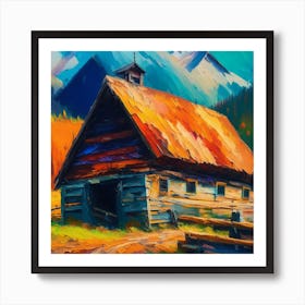 Barn In The Mountains Art Print