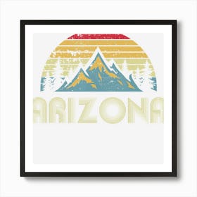 Arizona Retro Vintage Mountains Nature Hiking Art Print