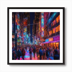 New York City At Night Art Print