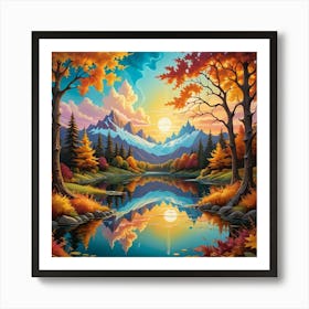 Autumn Landscape Painting Art Print