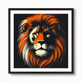 Dramatic Portrait Of A Lion Art Print