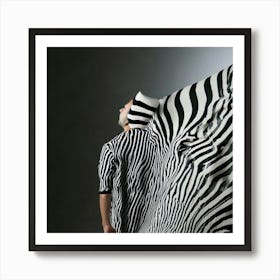 Firefly Zebra, Optical, Illusion, Black, White, Stripes, Horizontal, Mesmerizing, Captivating, Backd (10) Poster