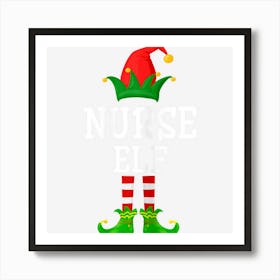 Womens Nurse Elf Funny Group Family Matching Christmas Pajamas Art Print