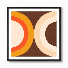 Classic Mid Mod Dot Brown Art Print