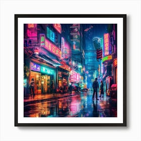 Neon City 3 Art Print