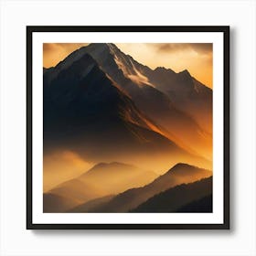 Sunrise In The Mountains 1 Art Print