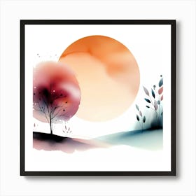 Watercolor Of A Tree 2 Art Print