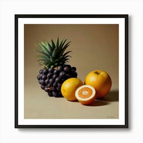 Oranges And Pineapple Art Print