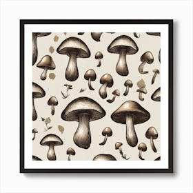 Mushrooms As A Logo (58) Art Print