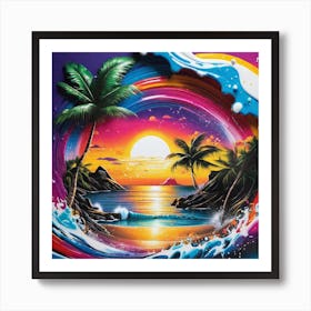 Sunset Painting Art Print