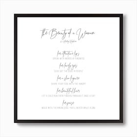 The Beauty Of A Woman By Audrey Hepburn Square Art Print