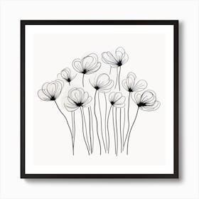 Black And White Flowers 2 Art Print