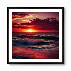 Sunset Over The Ocean 187 Art Print