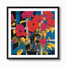 Bougainvillea 1 Pop Art Illustration Square Art Print