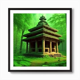 Buddhist Temple In The Forest 11 Art Print